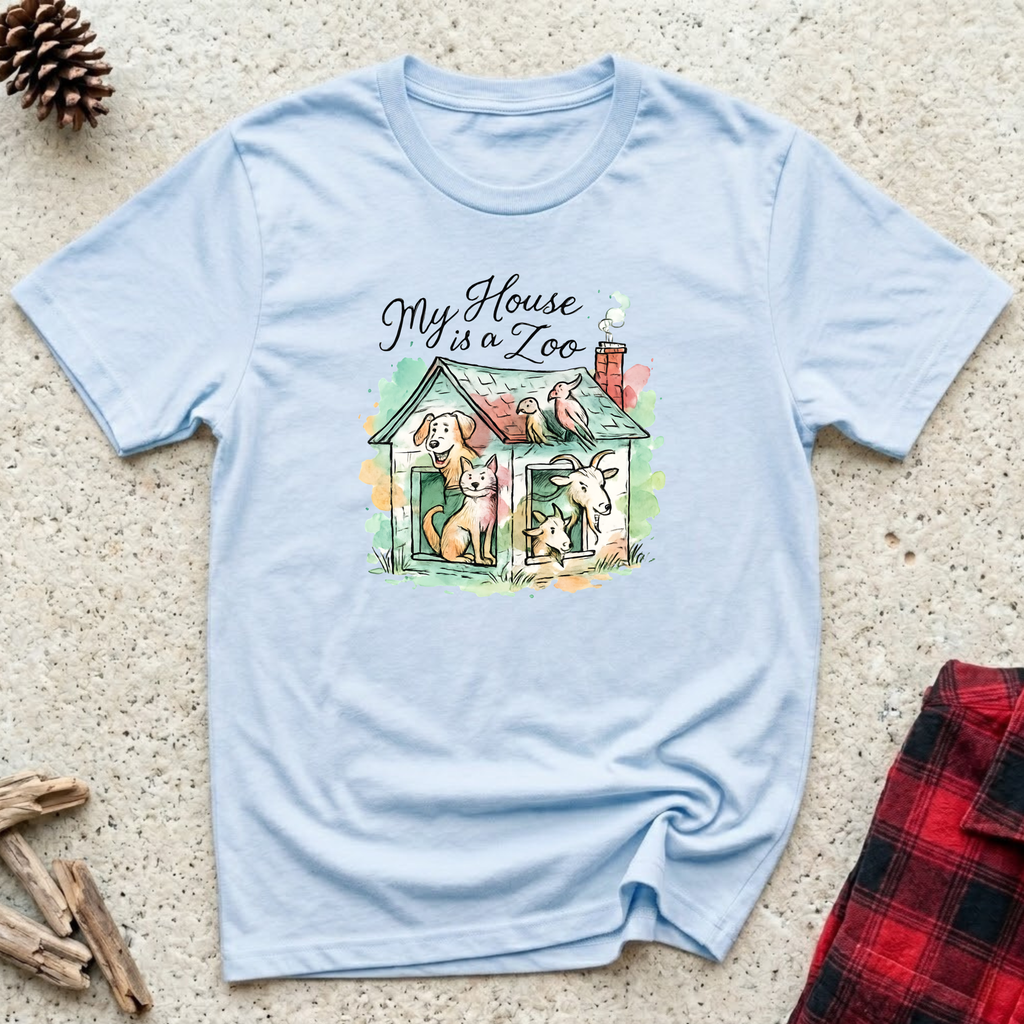 My House is a Zoo T-Shirt | Funny Multi Pet Owner Tee | Pet Lover Gift