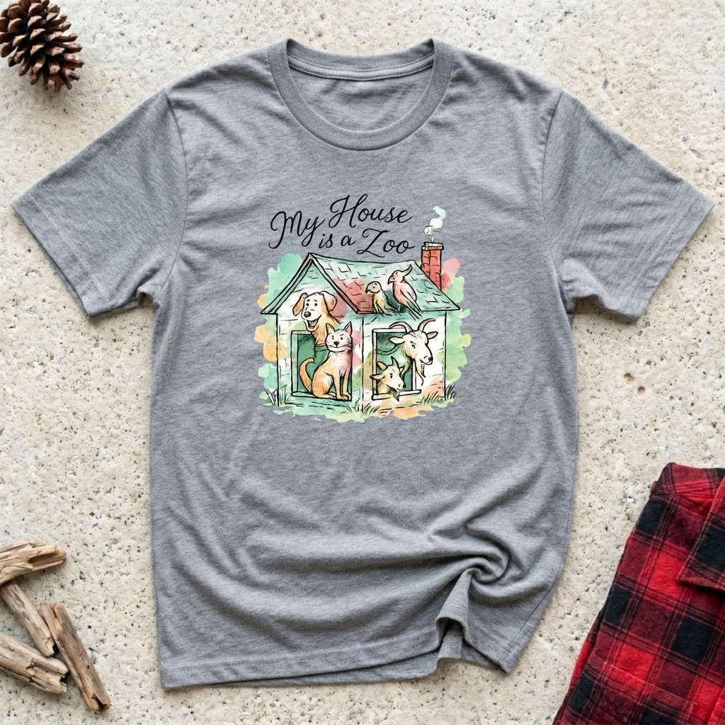 My House is a Zoo T-Shirt | Funny Multi Pet Owner Tee | Pet Lover Gift