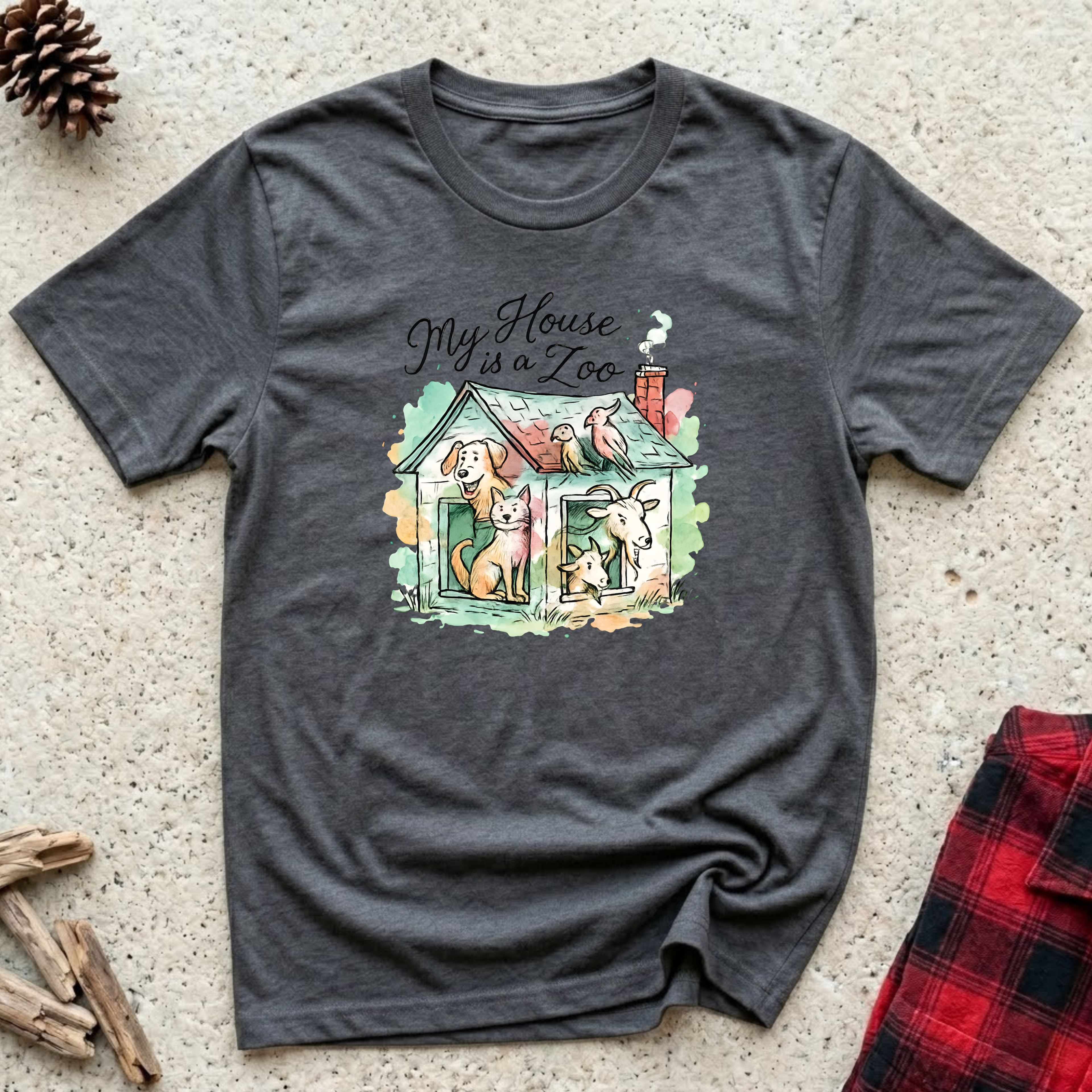 My House is a Zoo T-Shirt | Funny Multi Pet Owner Tee | Pet Lover Gift