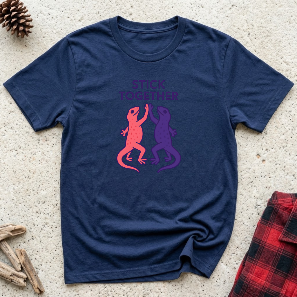Stick Together Lizard T-Shirt Funny Gecko Lizard Lover Tee | Reptile Owner Gift