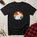 Retro Sunset Bunny T-Shirt Cute Bunny Lover Tee | Rabbit Mom Dad Gift