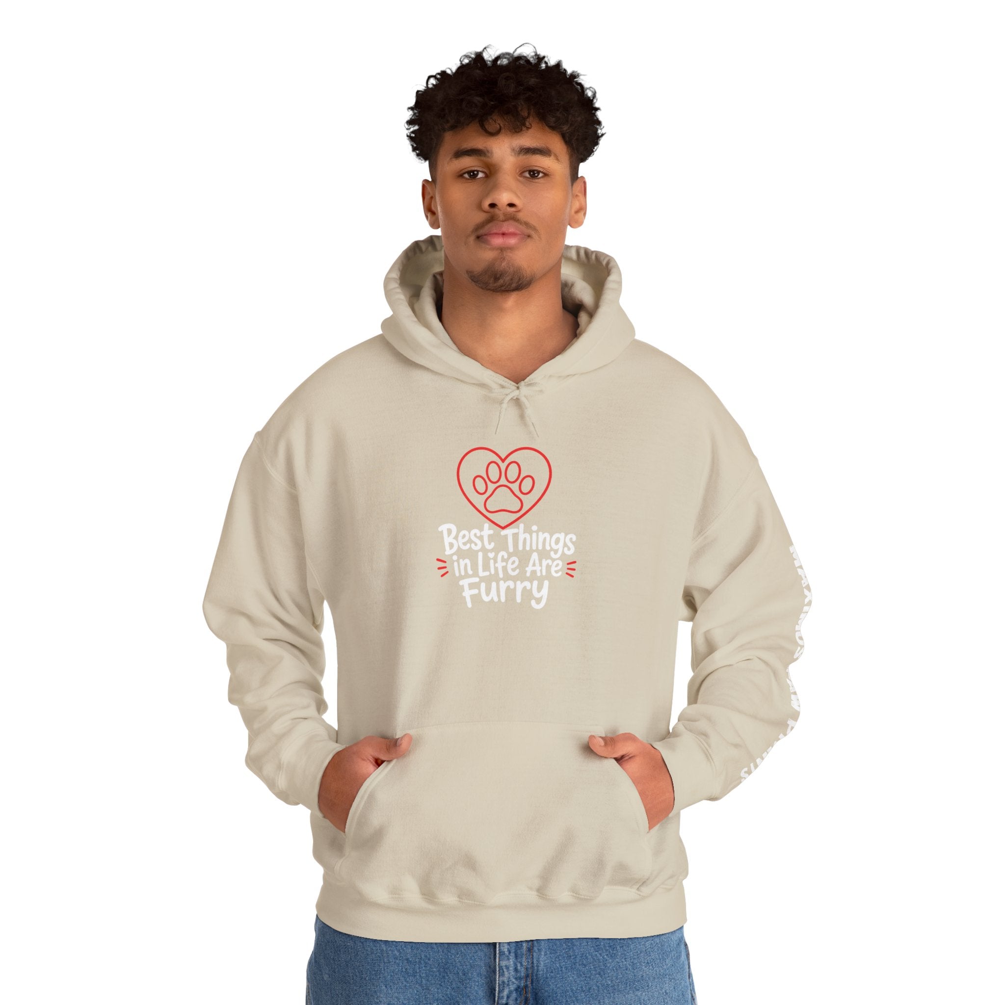 Best Things in Life Are Furry Hoodie | Funny Pet Lover Sweatshirt | Dog Mom Cat Mom Gift