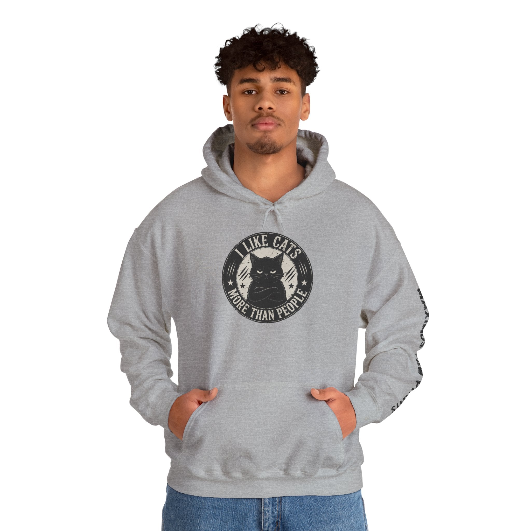 I Like Cats More Than People Hoodie | Funny Cat Lover Sweatshirt | Cat Mom Gift