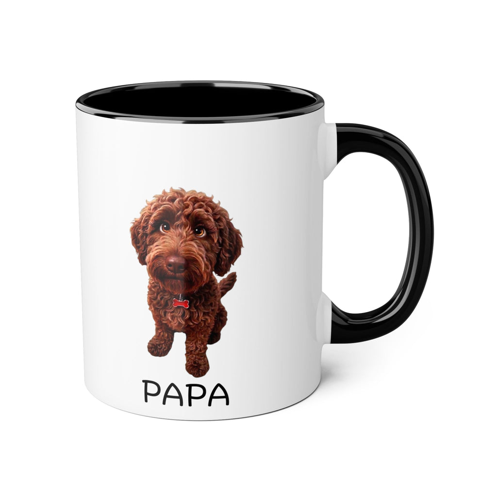 Papa — 11oz Accent Coffee Cup with Chocolate Doodle Design
