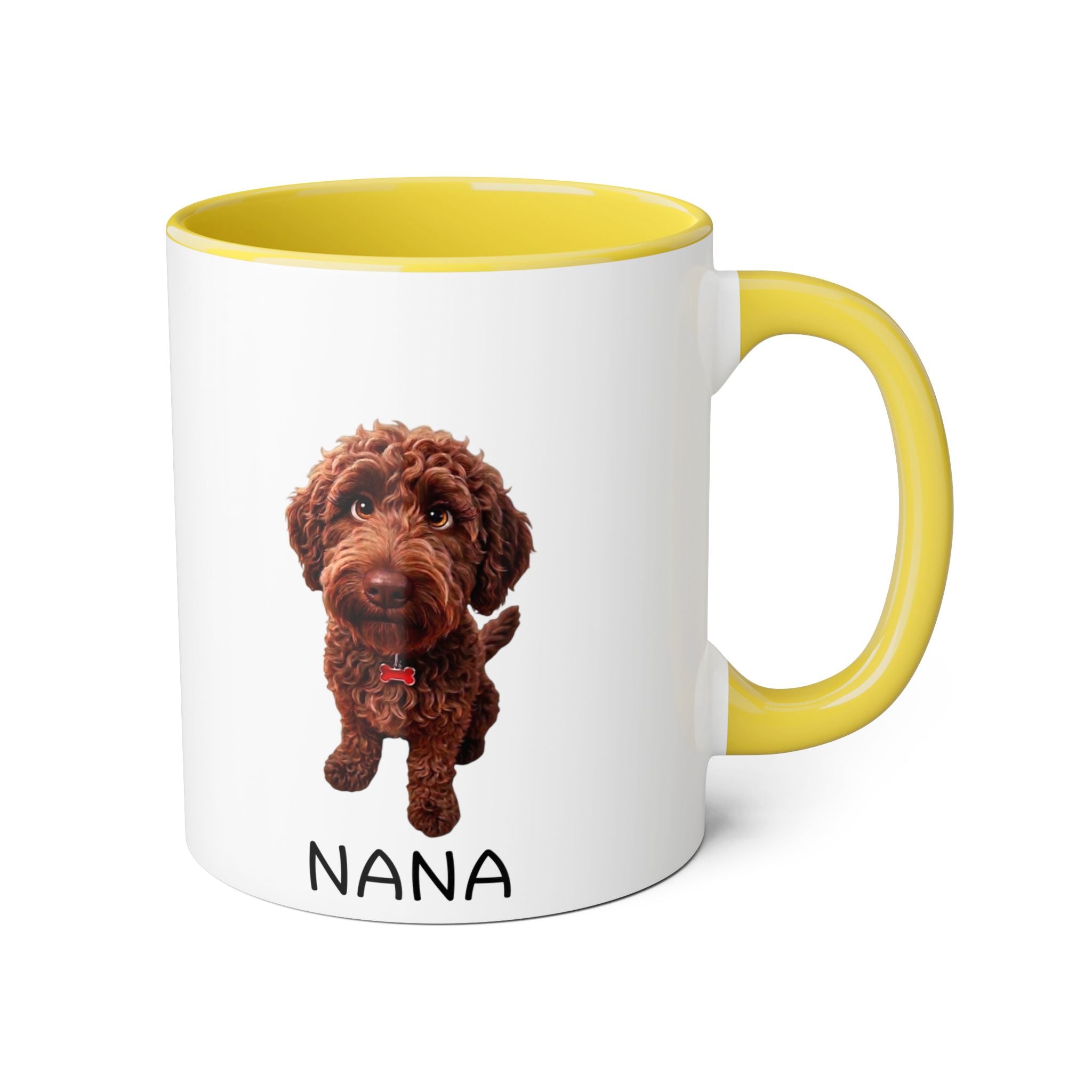 Nana — 11oz Accent Coffee Cup with Chocolate Doodle Design