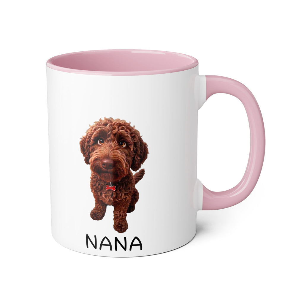 Nana — 11oz Accent Coffee Cup with Chocolate Doodle Design