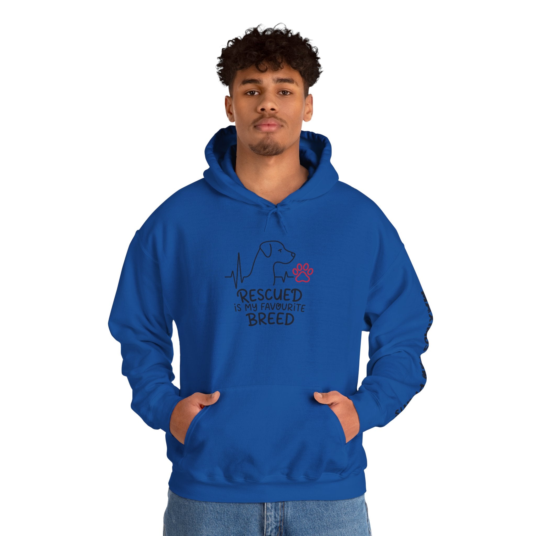 Rescued is My Favourite Breed Hoodie | Rescue Dog Lover Sweatshirt | Adopt Don't Shop Gift
