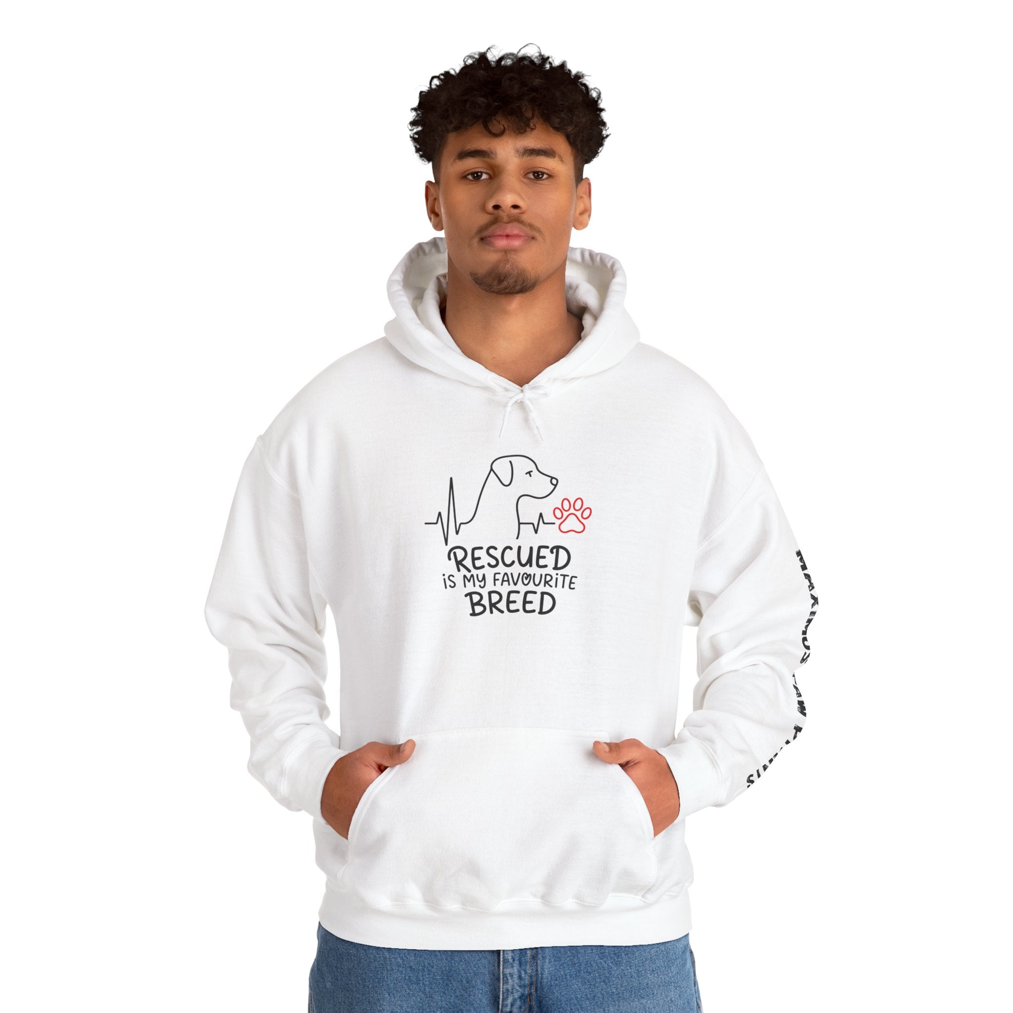 Rescued is My Favourite Breed Hoodie | Rescue Dog Lover Sweatshirt | Adopt Don't Shop Gift