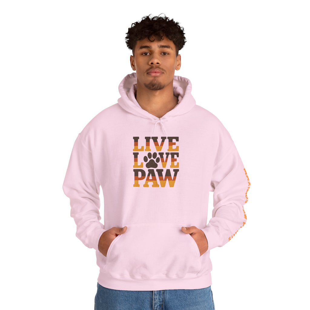 Live Love Paw Hoodie | Funny Pet Lover Sweatshirt | Dog Mom Cat Mom Gift