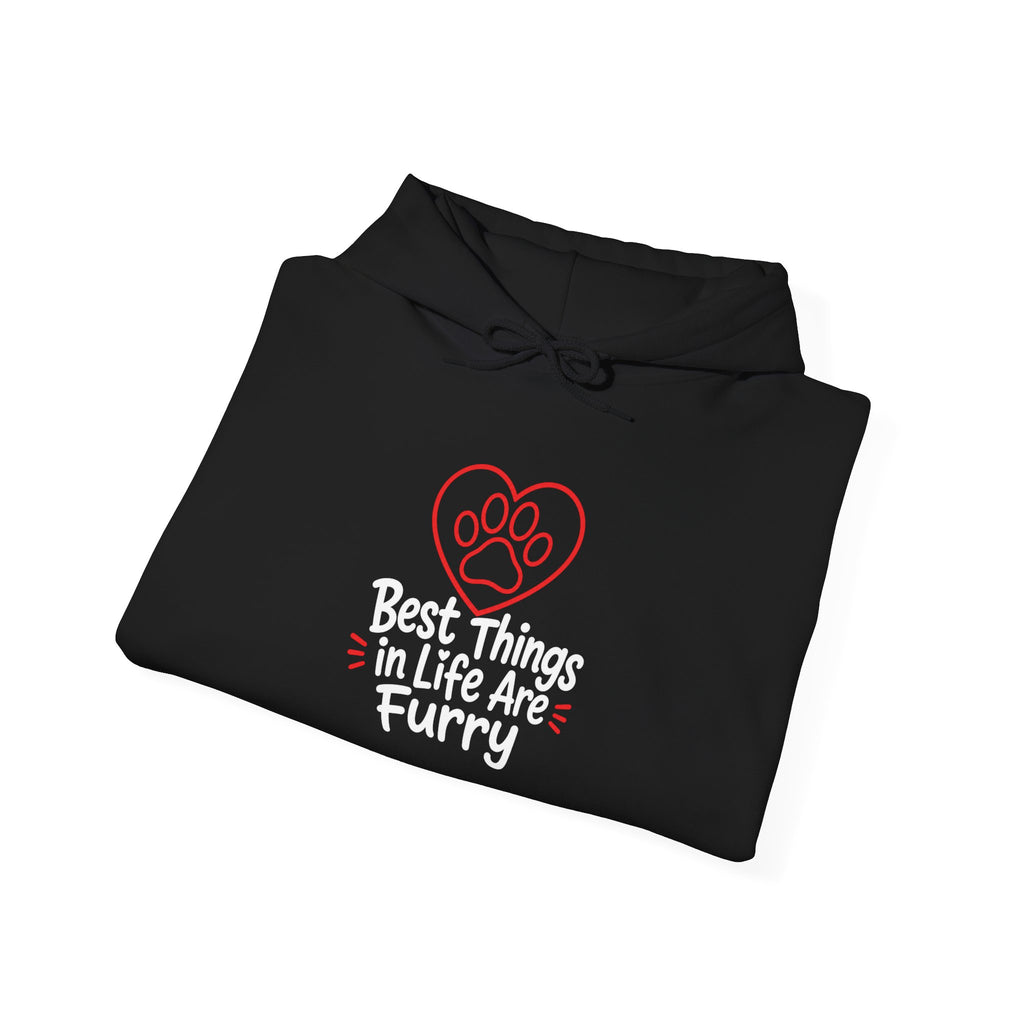 Best Things in Life Are Furry Hoodie | Funny Pet Lover Sweatshirt | Dog Mom Cat Mom Gift