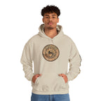 Caffeine and Cats vintage badge hoodie for coffee loving
cat moms and cat parents, funny cat lover sweatshirt