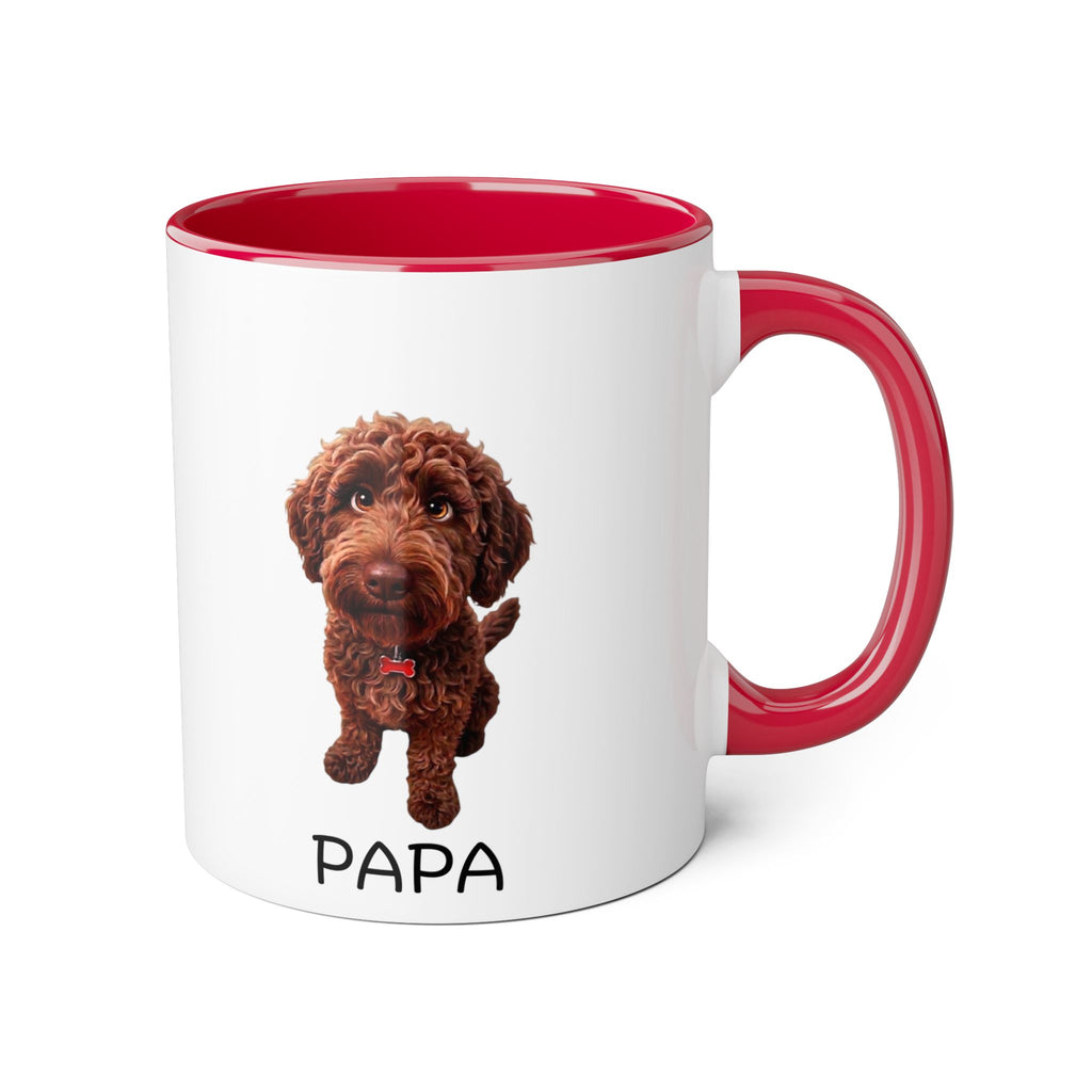 Papa — 11oz Accent Coffee Cup with Chocolate Doodle Design