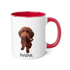 Papa — 11oz Accent Coffee Cup with Chocolate Doodle Design
