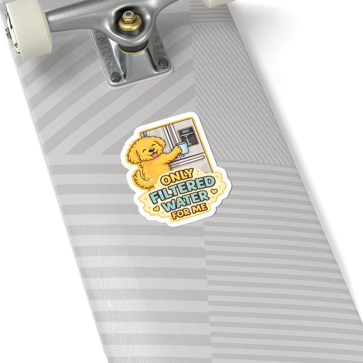 Only Filtered Water For Me Sticker — Cute Dog Refrigerator Pet Humor Kiss-Cut Sticker