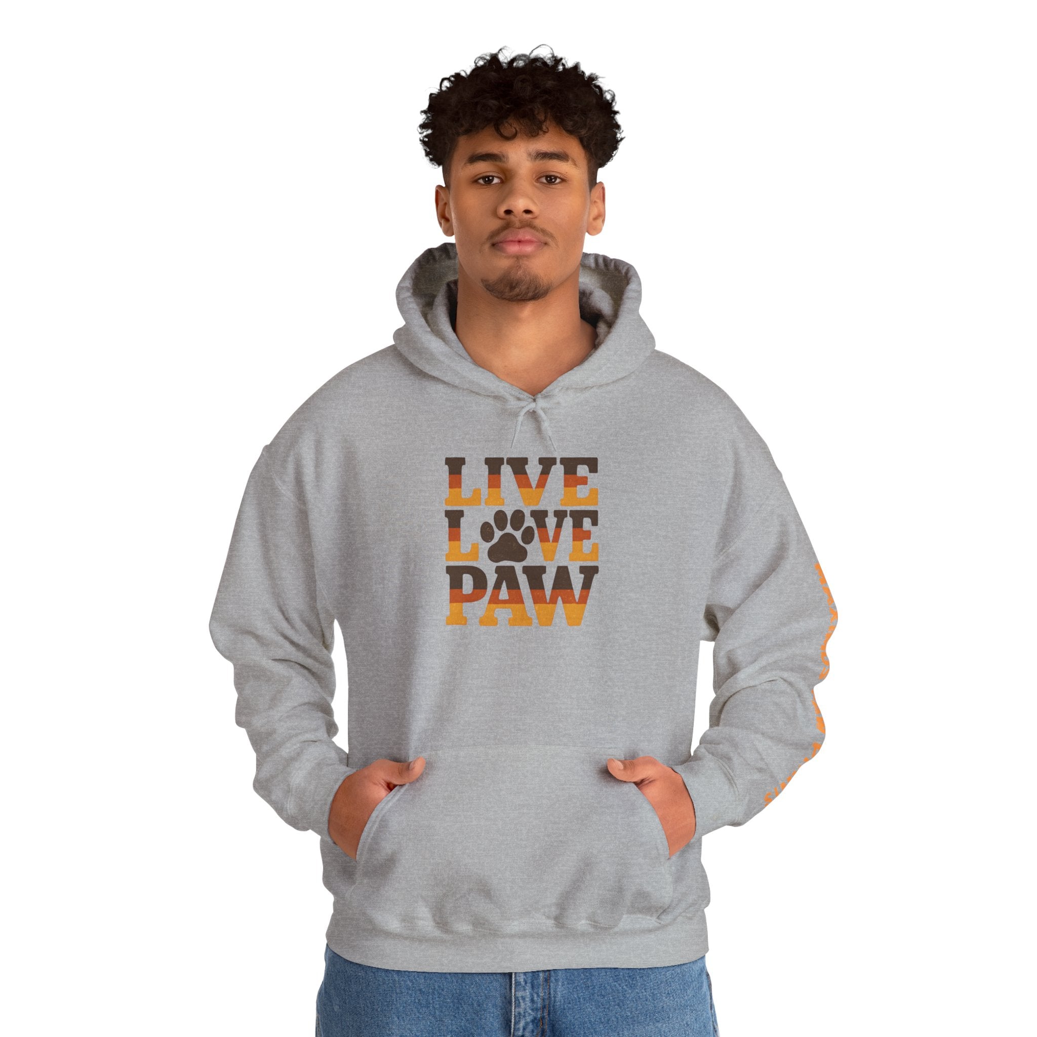 Live Love Paw Hoodie | Funny Pet Lover Sweatshirt | Dog Mom Cat Mom Gift